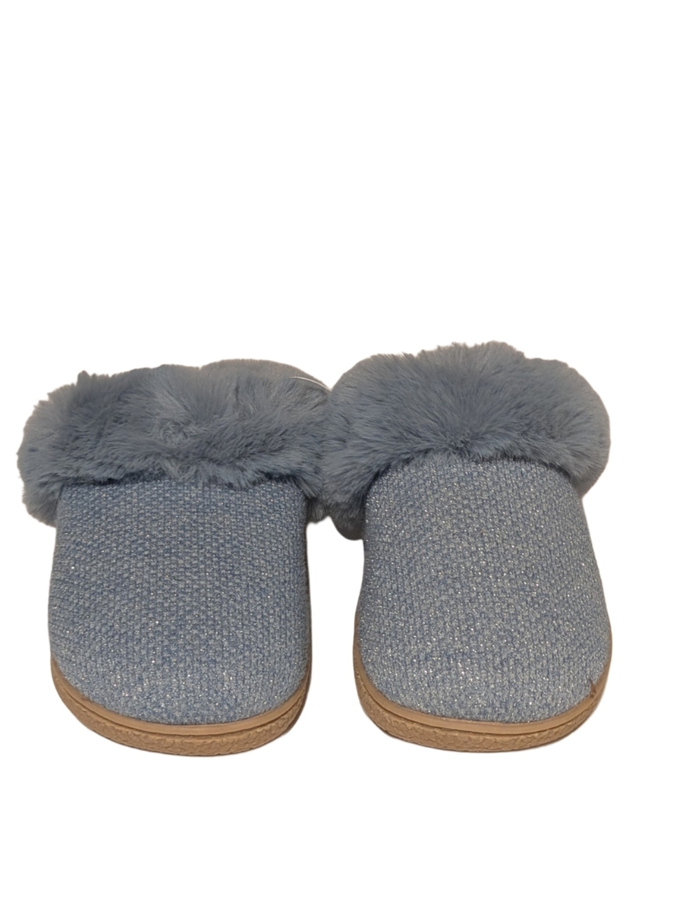 isotoner Women's Light Blue Plush Clog Slippers - Picture 2 of 6